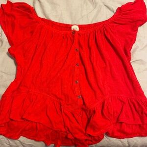 Free people red off the shoulder top